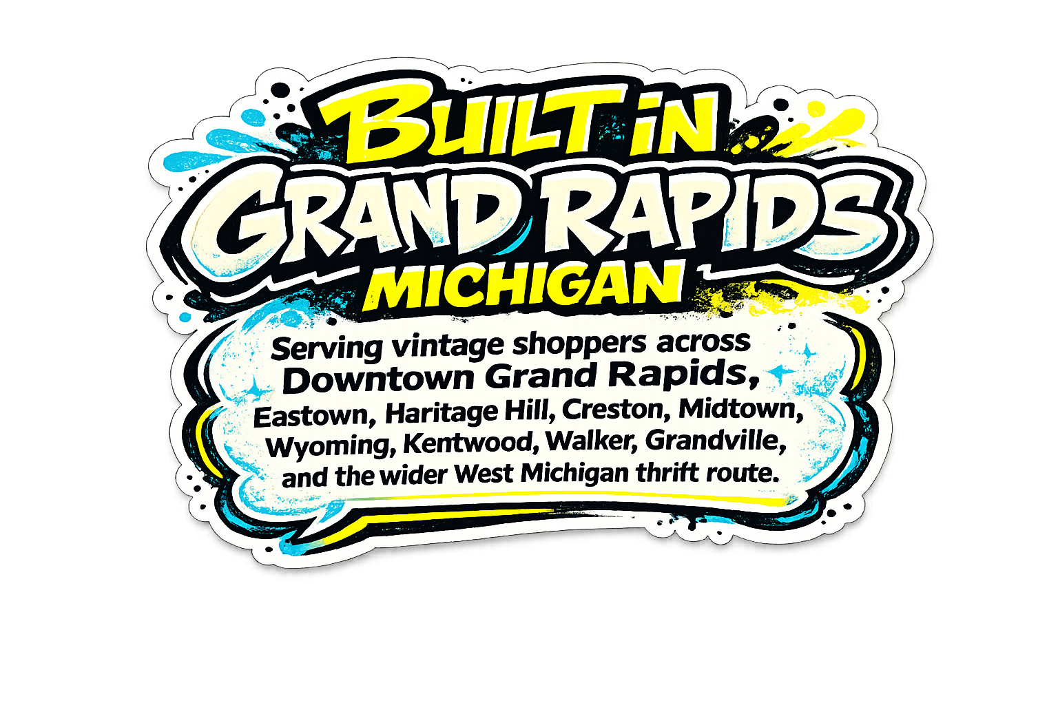 Built in Grand Rapids, Michigan. Serving vintage shoppers across Downtown Grand Rapids, Eastown, Heritage Hill, Creston, Midtown, Wyoming, Kentwood, Walker, Grandville, and the wider West Michigan thrift route.
